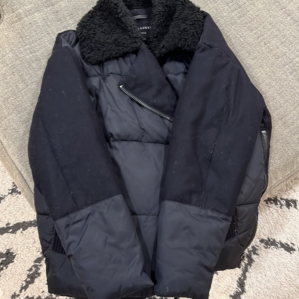 All Saints | Elita Puffer Parka | Black | Size XS